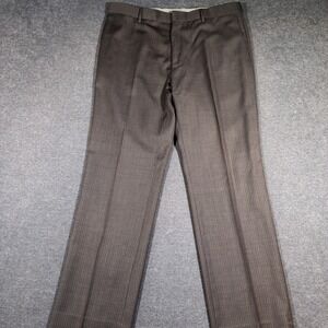 Banana Republic Dress Pants Mens 36x32 Brown Pinstripe Classic Fit Wool Blend